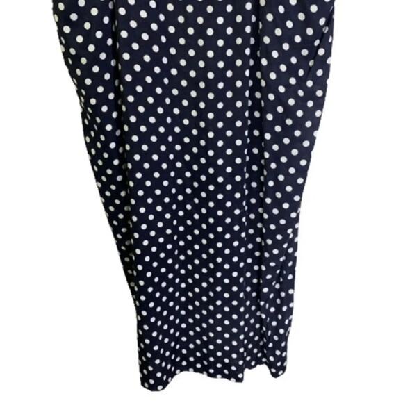 LESLIE LUCKS Blue & Red Ribbon Polka Dot Pin Up Sailor Dress Size 10 - Picture 7 of 12